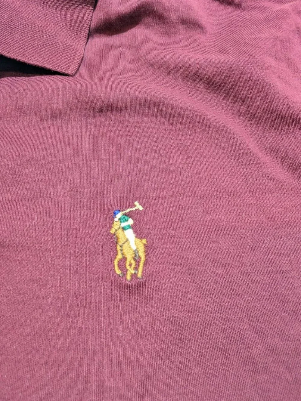 Polo Ralph Lauren Men Large Classic Fit Burgundy Polo Shirt